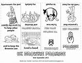 Promise Brownie Girlguiding Brownies Guides Law Mini Girl Guide Owl Scout Toadstool Activities Books Colouring Book Scouts Rainbows Colour Keep sketch template