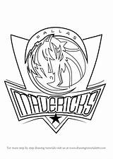 Mavericks Logo Dallas Draw Drawing Step Drawingtutorials101 sketch template