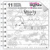Stamps Coloring Digi Digital Cute Choose Board Pages Spring sketch template