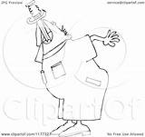 Sword Swallowing Worker Practicing Outlined Man Djart Clipart Royalty Vector Cartoon 2021 sketch template
