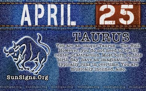 april 25 zodiac horoscope birthday personality sunsigns