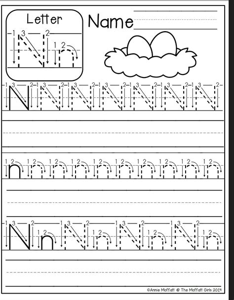 letter nn worksheets  preschool alphabetworksheetsfreecom