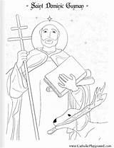 Coloring Pages Dominic Saints Saint Guzman Catholic sketch template