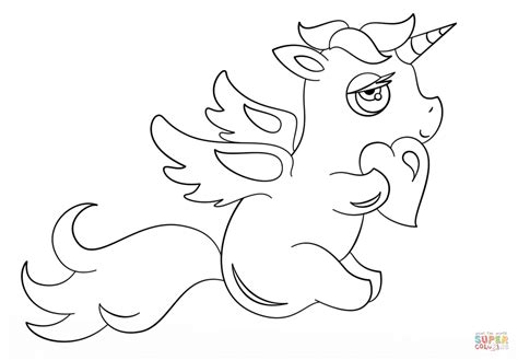 gambar chibi unicorn heart coloring page  printable pages click