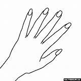 Nail Nails Coloring Pages Finger Polish Printable Hand Colouring Hands Fingernail Fingers Clipart Color Drawing Spa Outline Template Gif Line sketch template