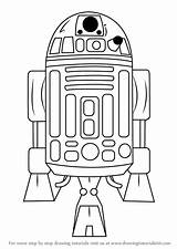 Wars Star Draw Coloring Pages Drawing R2 D2 Printable Step Drawings Color Kids Drawingtutorials101 Learn Paintingvalley sketch template