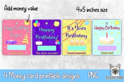 birthday money card png designs printable