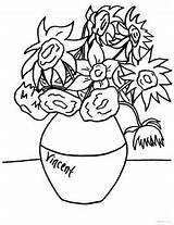 Gogh Sunflowers Creativity Tpt sketch template