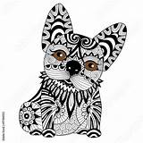 Zentangle Drawn Hand Coloring Bulldog Puppy Tattoo Shirt Logo So Stock Comp Contents Similar Search Illustration sketch template