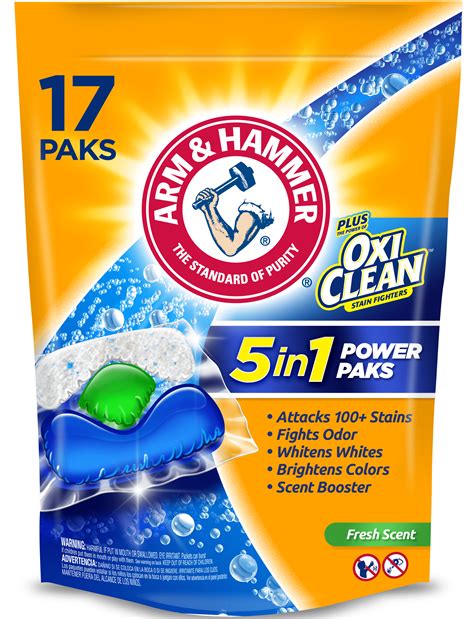 arm hammer  oxiclean    power paks  count packaging