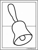 Bell Coloring Pages Christmas Printable Hand Pdf Print Colorwithfuzzy sketch template