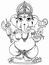 Ganesha Lord Drawings Hindu Ganesh Multik sketch template
