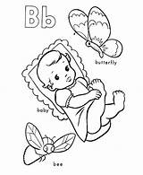 Coloring Letter Pages Abc Activity Alphabet Kids Sheets Sheet Baby Butterfly Color Learning Pre Print Letters Printable Bb Objects Starting sketch template
