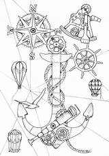 Coloring Pages Adult Steampunk Ocean Getcolorings Color Getdrawings Printable Colorings sketch template