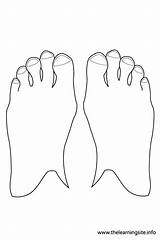 Feet Coloring Outline Body Parts Flashcard Part Worksheets sketch template