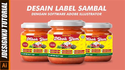 Cara Membuat Desain Label Sambal Di Adobe Illustrator Youtube