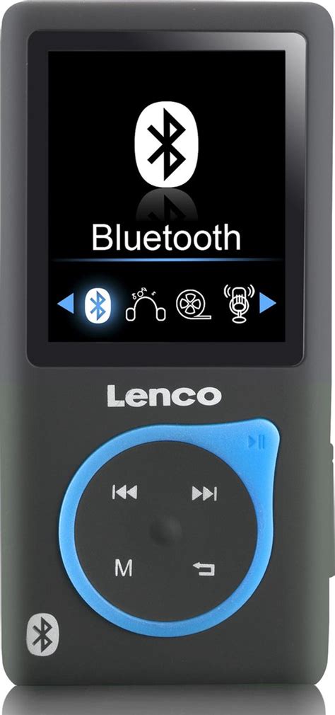 lenco xemio  blue mp speler met bluetooth inclusief gb micro sd en sport bol