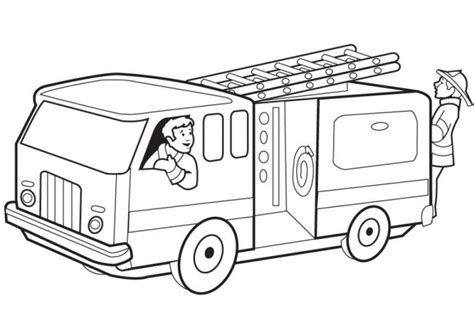 fire truck coloring page printable  kids