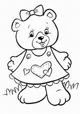 Bear Coloring Pages Print Easy Teddy Printable Cute Sheets Tulamama Valentine Thanksgiving Choose Board Dress sketch template