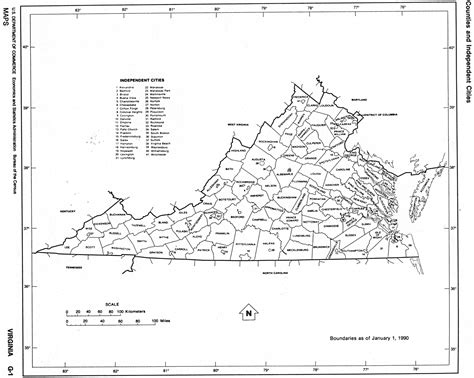 virginia state map  counties location  outline   county