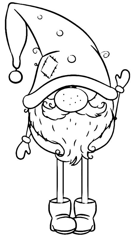 cute gnome coloring page printable coloring pages