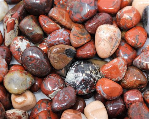 brecciated jasper tumbled stones choose  oz  oz   lb bulk lots