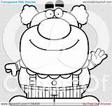 Outlined Pudgy Waving Clown Circus Coloring Clipart Vector Cartoon Cory Thoman sketch template