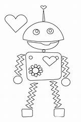 Coloring Valentine Valentines Pages Kids Robot Body Preschool Parts Elementary Printable Sheets Activities Print Boy Students Color Mushy Non Adults sketch template