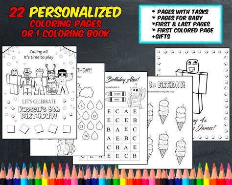 roblox coloring pages personalized digital   instant etsy