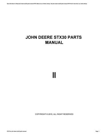 john deere stx parts manual   issuu