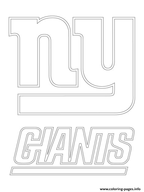york giants logo football sport coloring page printable