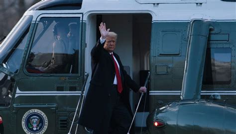 inauguration  donald trump leaves  white house  final time   president newshub