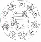 Mandala Bee Coloring Kindergarten Preschool Preschoolactivities Pages Spring Animals Worksheets Crafts Actvities Patterns Toddler Comment First Things Insects Choose Board sketch template