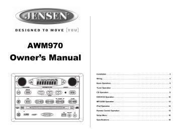 jensen awm owners manual manualzz