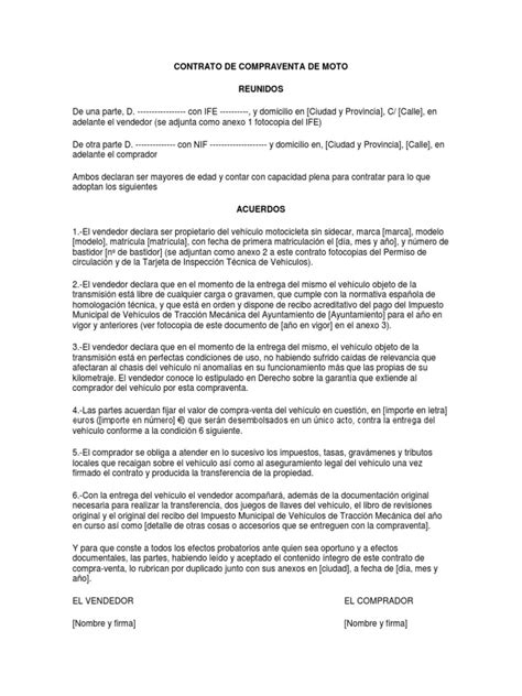 contrato de compraventa de moto pdf gobierno