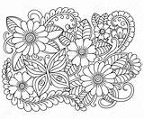 Kwiaty Kolorowanka Patroon Zentangle Kolorowanki Druku Motylek Stockillustratie Bloemmotief Boek Drukowania Planetadziecka sketch template