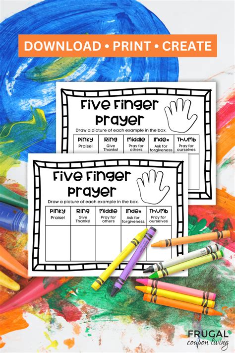 pray   finger prayer printable worksheet  kids
