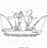 Couple Fisherman Toonaday 2470 Boats Vecto sketch template