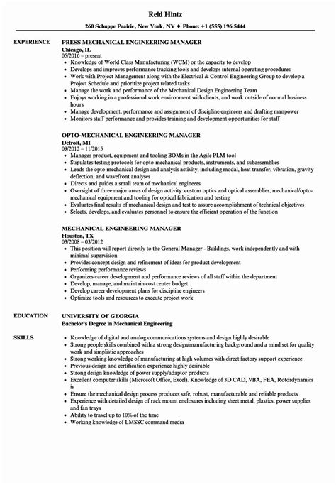engineering project manager resume luxury mechanical engineering