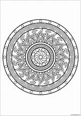 Mandala Adults Pages Coloring Color sketch template