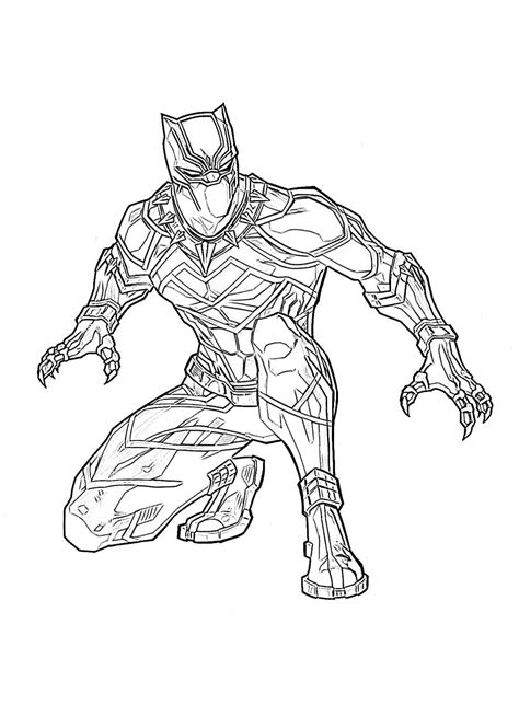 black panther superhero coloring coloring pages