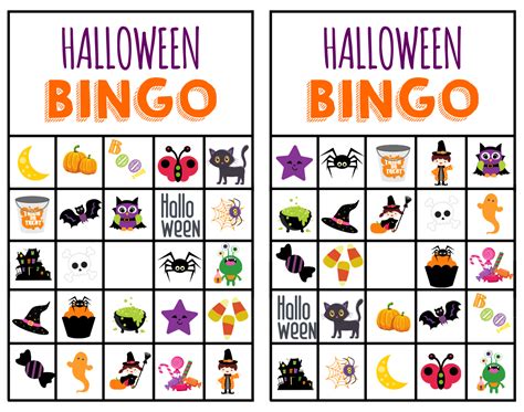 printable halloween bingo cards   players  halloween