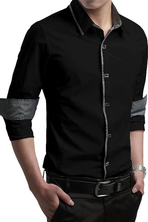 Black Long Sleeve Mens Shirt Item No Mllc14015 8