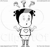 Marks Confused Shrugging Question Under Girl Clipart Cartoon Cory Thoman Outlined Coloring Vector 2021 sketch template