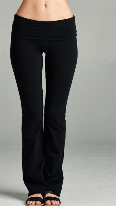 women s solid flare bottom leggings with fold over waist walmart canada