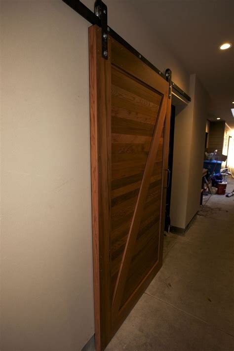 handmade reclaimed redwood sliding barn door