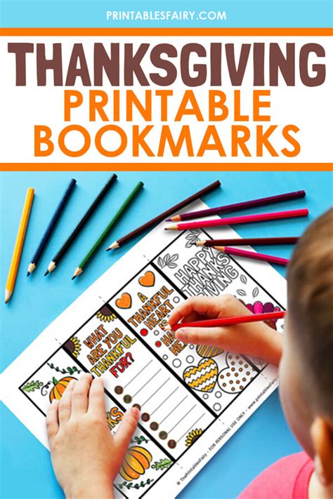 thanksgiving bookmarks  color  printable  printables fairy