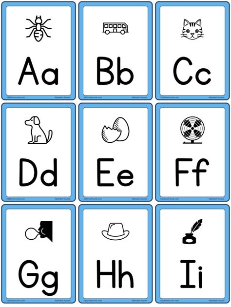 alphabet sounds esl flashcards