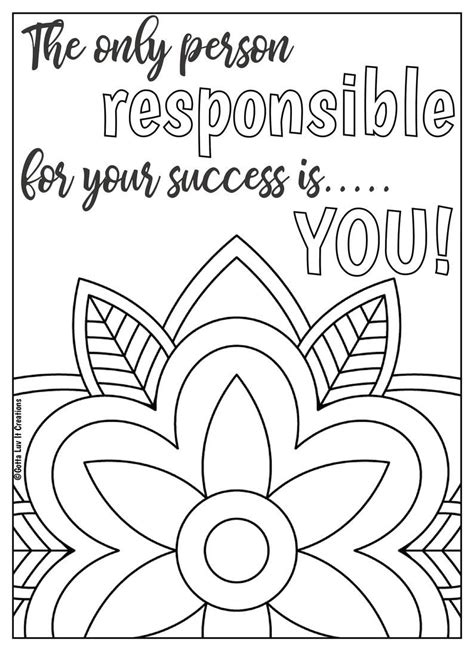 mandala motivational coloring pages etsy quote coloring pages