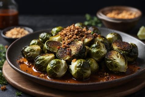 Premium Ai Image Roasted Brussels Sprouts With Gochujang Brown Butter